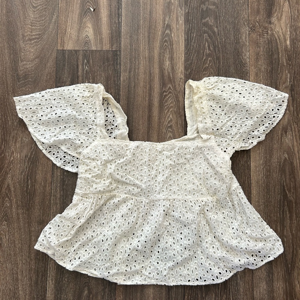 White Eyelet Women's Top